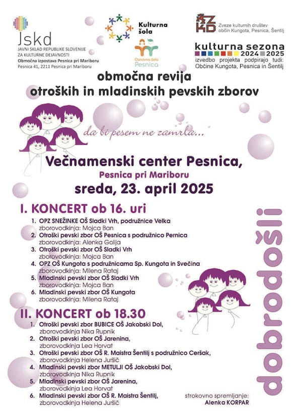 OBMOČNA REVIJA OTROŠKIH IN MLADINSKIH PEVSKIH ZBOROV